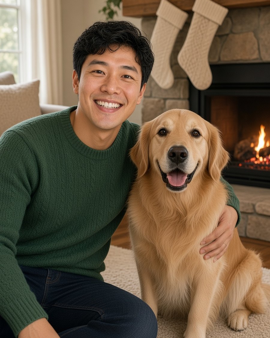 Sample portrait: Cozy fireplace