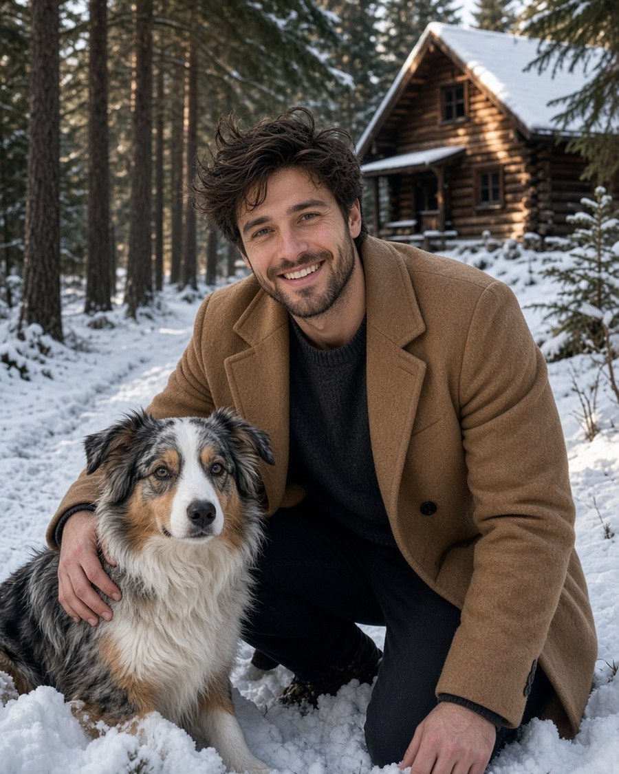 Sample portrait: Snowy evergreen walk